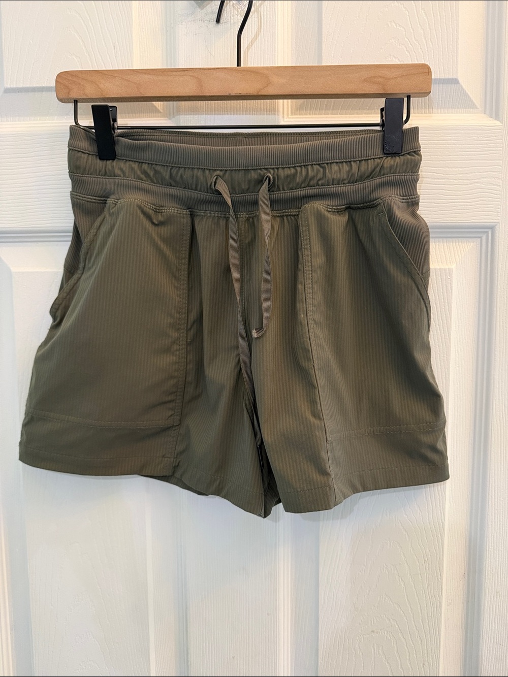 Lululemon Olive Green Women's Drawstring Shorts - 10” High Rise 3” Inseam